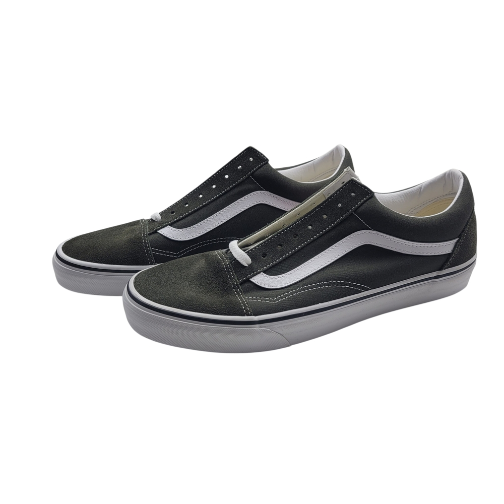 Vans Old Skool Low-Top Suede Sneakers Forest Night/White Stripe Men Size 11